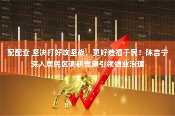 配配查 坚决打好攻坚战，更好造福于民！陈吉宁深入居民区调研党建引领物业治理